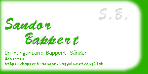 sandor bappert business card